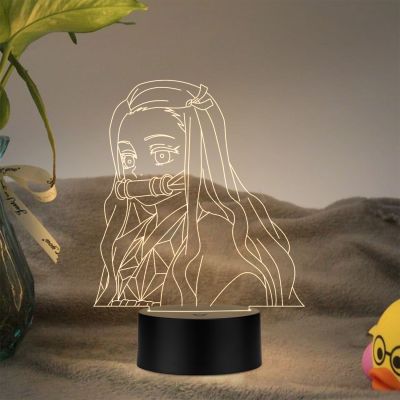 Nezuko Kamado Anime Character From Demon Slayer Show Night Lamp